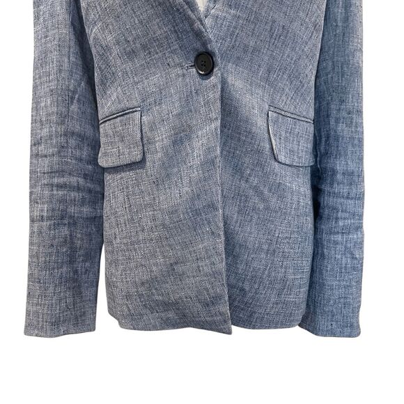 Veronica Beard Orchid Chambray Upcollar Blazer Jacket Size 6 w/ Dickey Insert - Picture 10 of 13